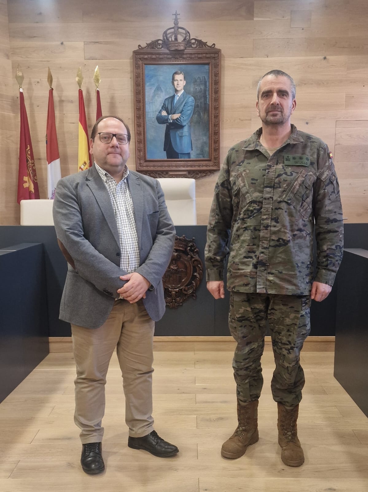 Javier Carrera y Juan Carlos Trujillo durante la reunión. | L.N.C.