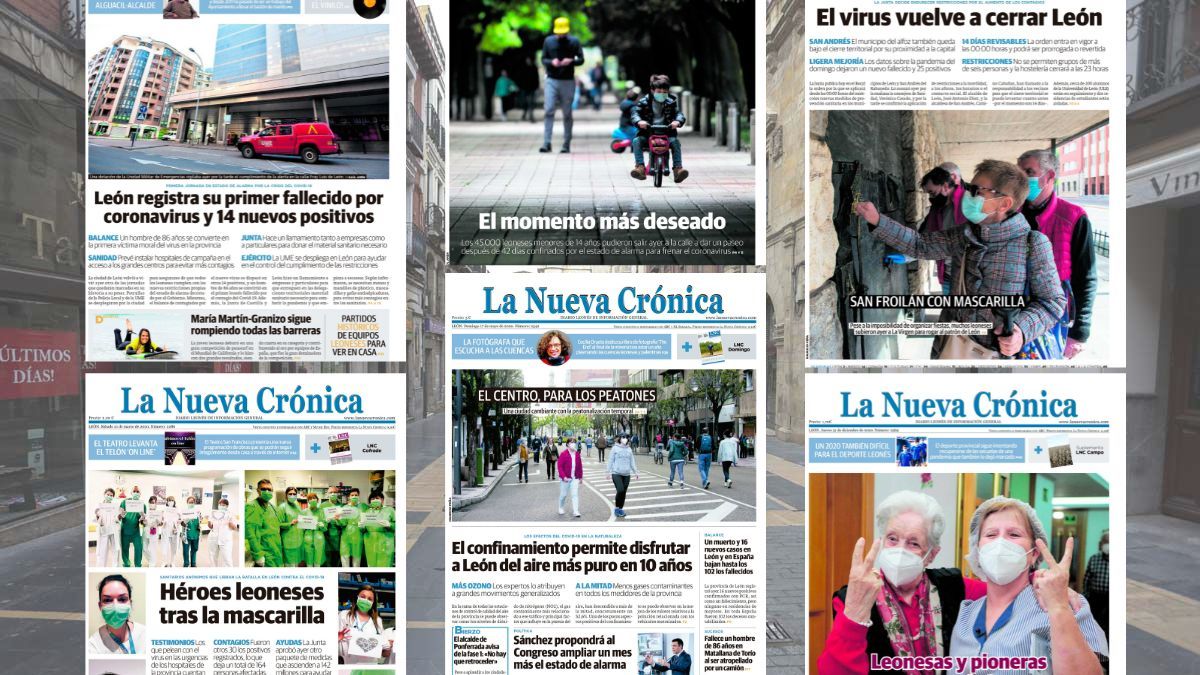 Algunas de las portadas publicadas por La Nueva Crónica durante la pandemia. | L.N.C.