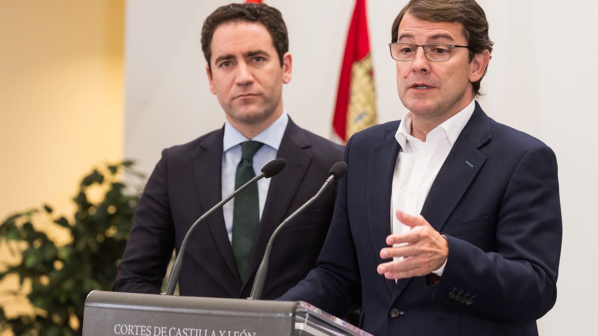 El secretario general del PP, Teodoro García Egea, y el presidente de PP en CyL, Alfonso Fernández Mañueco. | ICAL